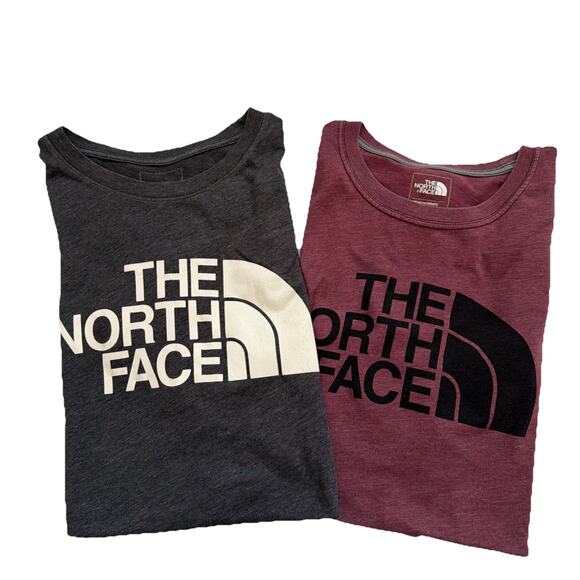 The North Face T-Shirts Mens XL Lot of 2 Gray & Red Short Sleeves Logo Casual - Picture 9 of 9